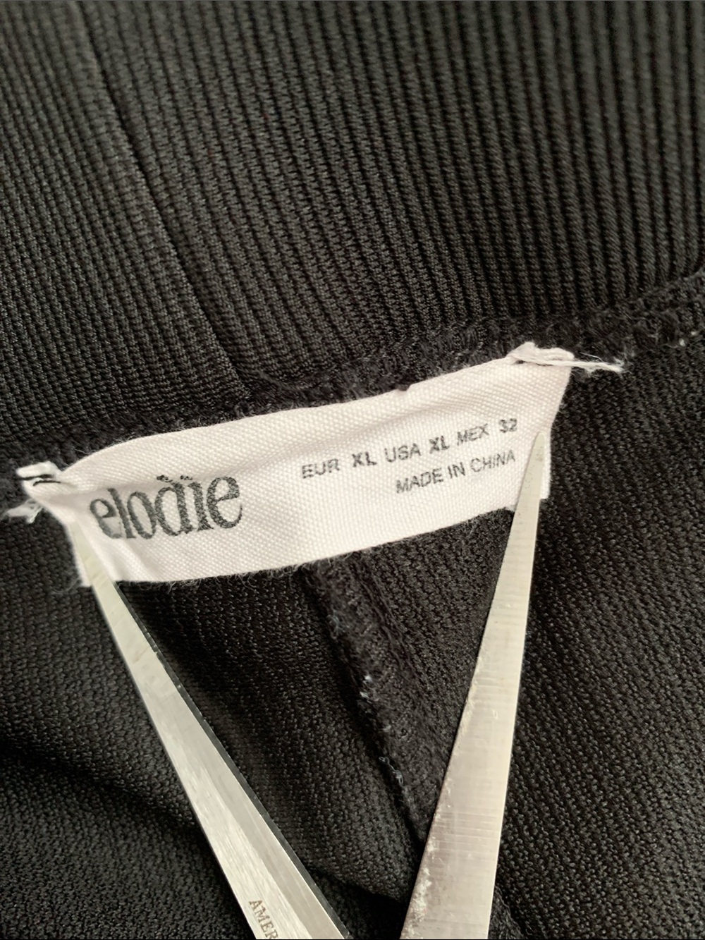 Elodie Black Rib Flare Women Pants with Front Slits Size XL - Picture 9 of 11